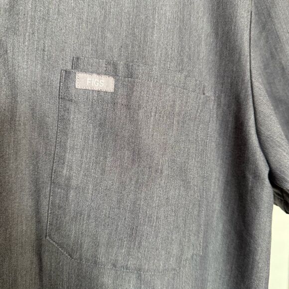 Figs Leon Three-Pocket Scrub Top Mens Sz L Graphite Medical Doctor PO1683 - Picture 3 of 10